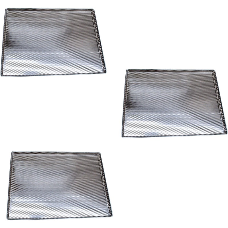 Omcan - 0.8 mm Thickness Perforated Stainless Steel Tray, Pack of 3 - 44577