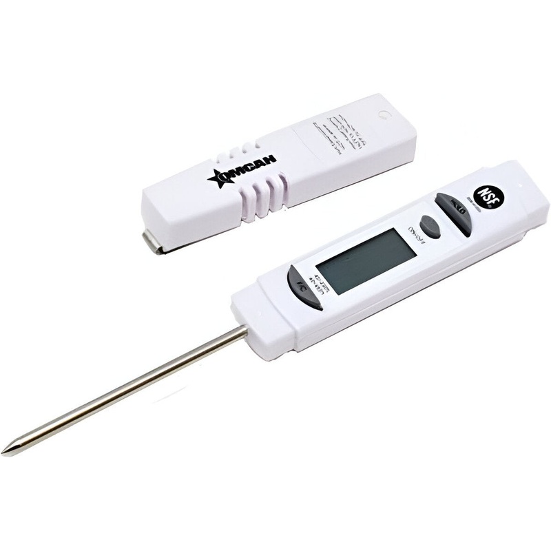Omcan - 1.25 Digital LCD Thermometer with Protective Sleeve, Pack of 12 - 47203
