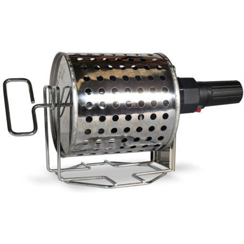 Omcan - 1 Kg Stainless Steel Chestnut Roaster With Portable Battery Operated Motor - 47315