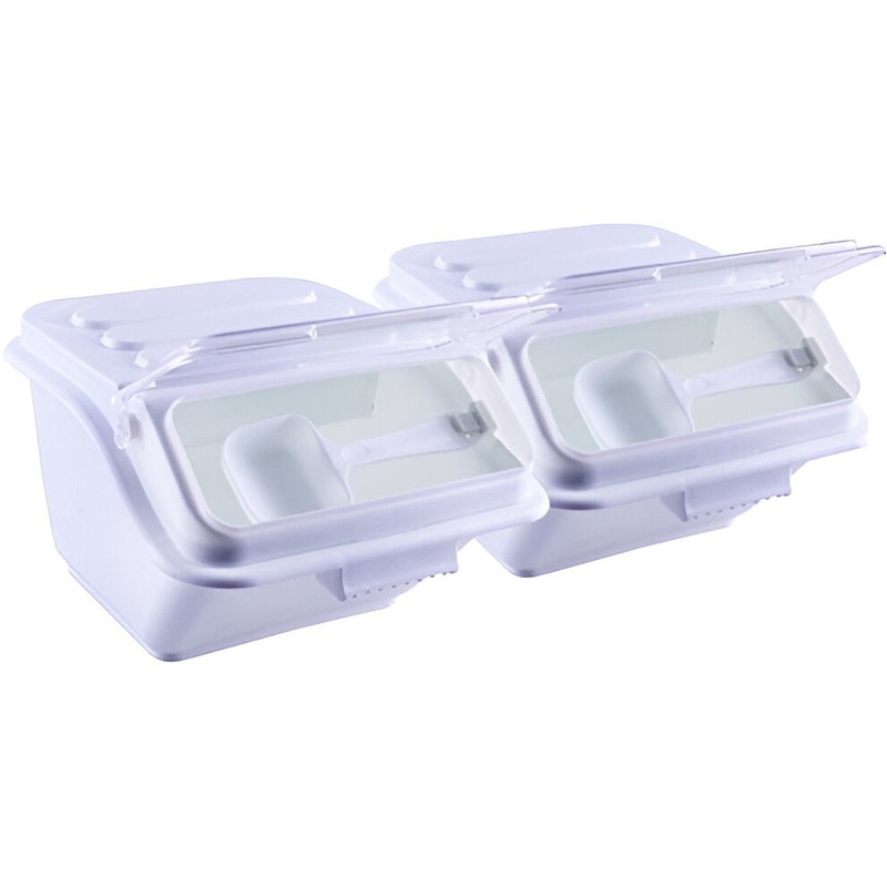 Omcan - 10 Liters (2.64 Gallon) Shelf Ingredient Bin with Scoop, 2 Pcs/Pack, Pack of 4 - 80987