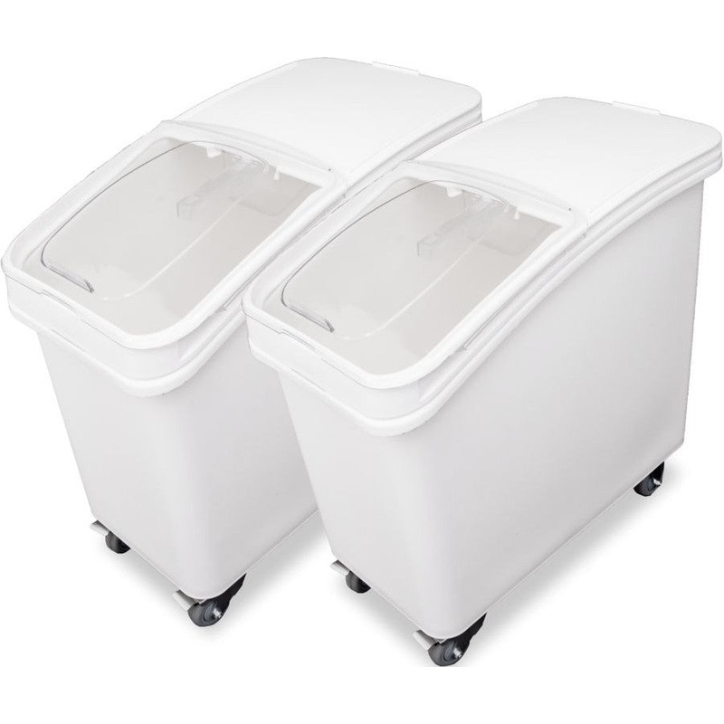 Omcan - 102 L 2 PCs Ingredient Bin with Sliding Lid and Scoop - 80986