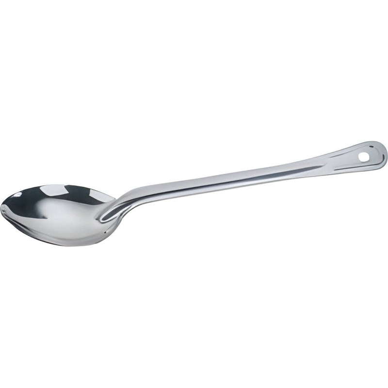 Omcan - 11" Heavy-Duty Stainless Steel Solid Basting Spoon, Pack of 70 - 80709