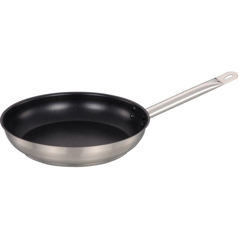 Omcan - 11" Non-Stick Stainless Steel Fry Pan, Pack of 3 - 85273