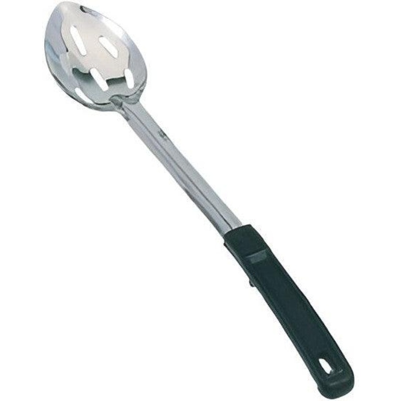 Omcan - 11" Stainless Steel Slotted Basting Spoon with Stop-Hook Handle, Pack of 70 - 80733