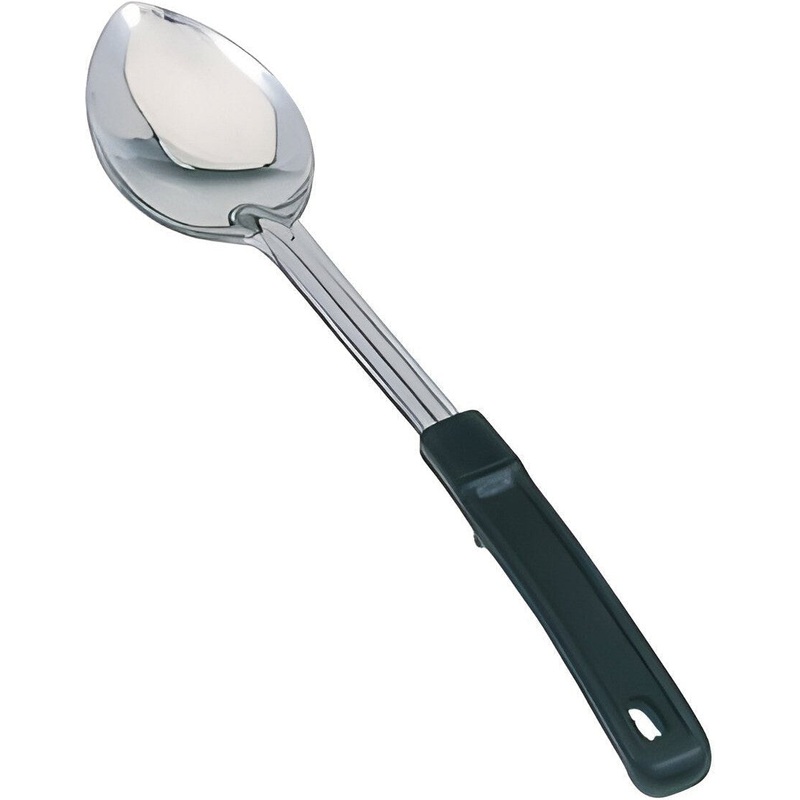 Omcan - 11" Stainless Steel Solid Basting Spoon with Stop-Hook Handle, Pack of 70 - 80727