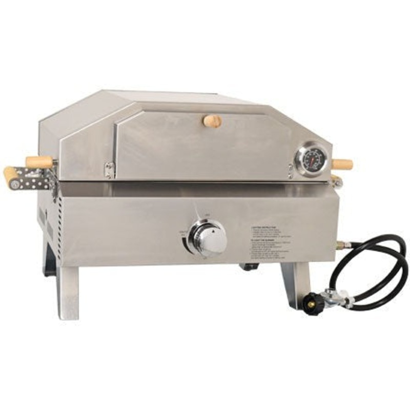 Omcan - 12,000 BTU Stainless Steel Propane Pizza Oven with Foldable Legs - 49112