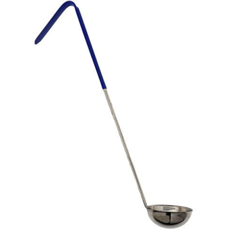 Omcan - 12 Oz One-Piece Stainless Steel Ladle with Grey Handle, Pack of 20 - 80767