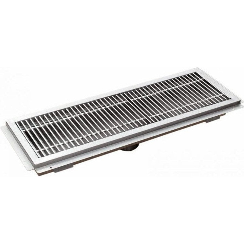Omcan - 12 x 60 Floor Trough with Stainless Steel Grating - 44610