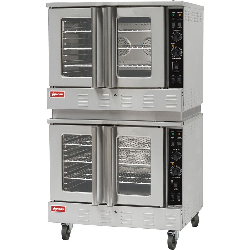 Omcan - 120,000 BTU Double Deck Full Size Natural Gas Convection Oven - 48060