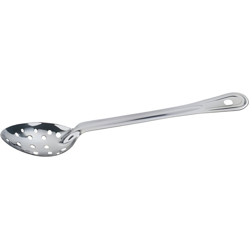Omcan - 13" Heavy-Duty Stainless Steel Perforated Basting Spoon, Pack of 50 - 80715