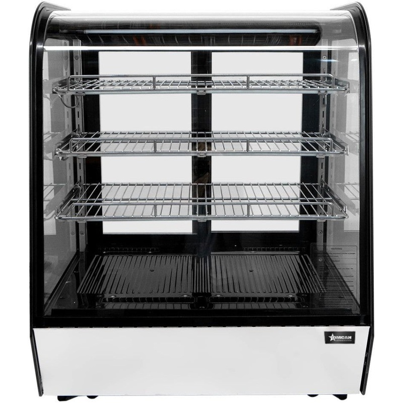 Omcan  - 28" Countertop Curve Glass Refrigerated Display with 5 cu.ft. Capacity - 47448