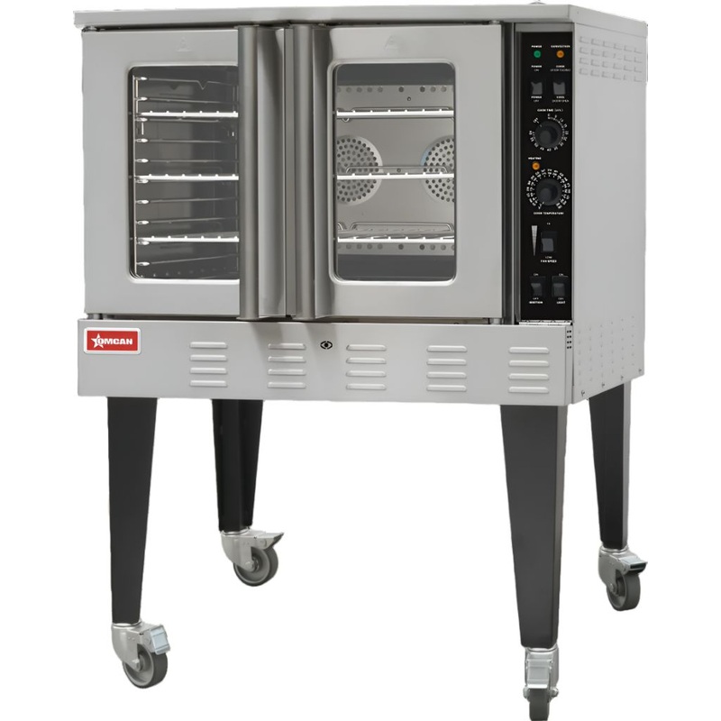 Omcan -  60,000 BTU Single Deck Full Size Natural Gas Convection Oven - 47750