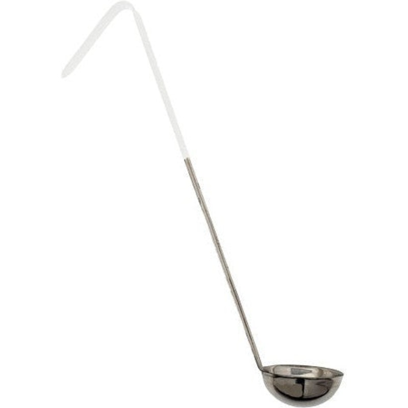 Omcan - 3 Oz One-Piece Stainless Steel Ladle with Ivory Handle, Pack of 30 - 80763