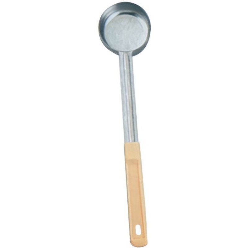 Omcan - 3 Oz One-Piece Stainless Steel Solid Portion Control Spoon with Ivory Handle, Pack of 50 - 80778