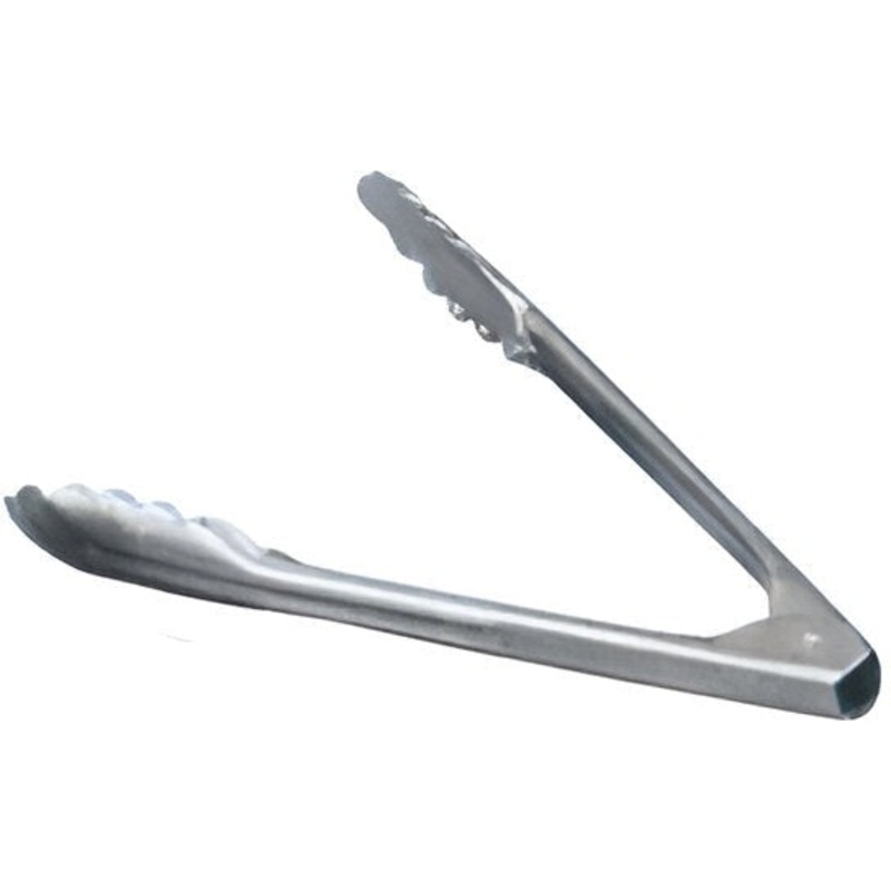 Omcan - 9" Extra Heavy-Weight Stainless Steel Coiled Spring Utility Tong, Pack of 40 - 80793