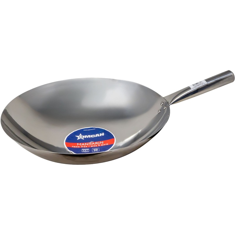 Omcan - 16" Stainless Steel Mandarin Wok With Nailed Joint, Pack of 6 - 47864