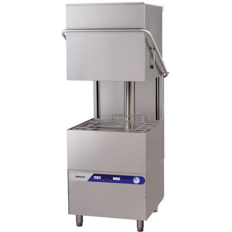 Omcan - 20" x 20" Heavy Duty Upright High Temperature Dishwasher with Digital Panel - 46797