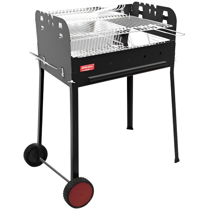Omcan - 27.6 x 18.9 Stainless Steel Charcoal BBQ Grill with Stainless Steel Brazier and Panel - CE-IT-0156