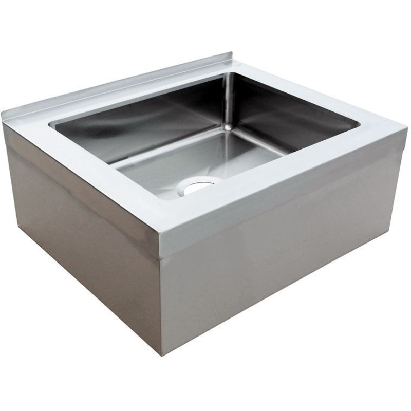 Omcan - 28 x 20 x 6 Stainless Steel Mop Sink with Drain Basket - 44605