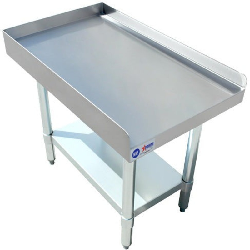 Omcan - 30 x 15 Stainless Steel Equipment Stand with Stainless Steel Undershelf and Legs - 47692