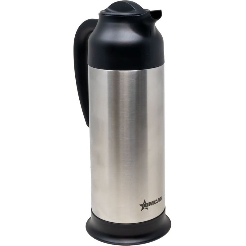Omcan - 34 Oz (1 L) Stainless Steel Insulated Thermal Coffee Carafe/Server, Pack of 6 - 47444