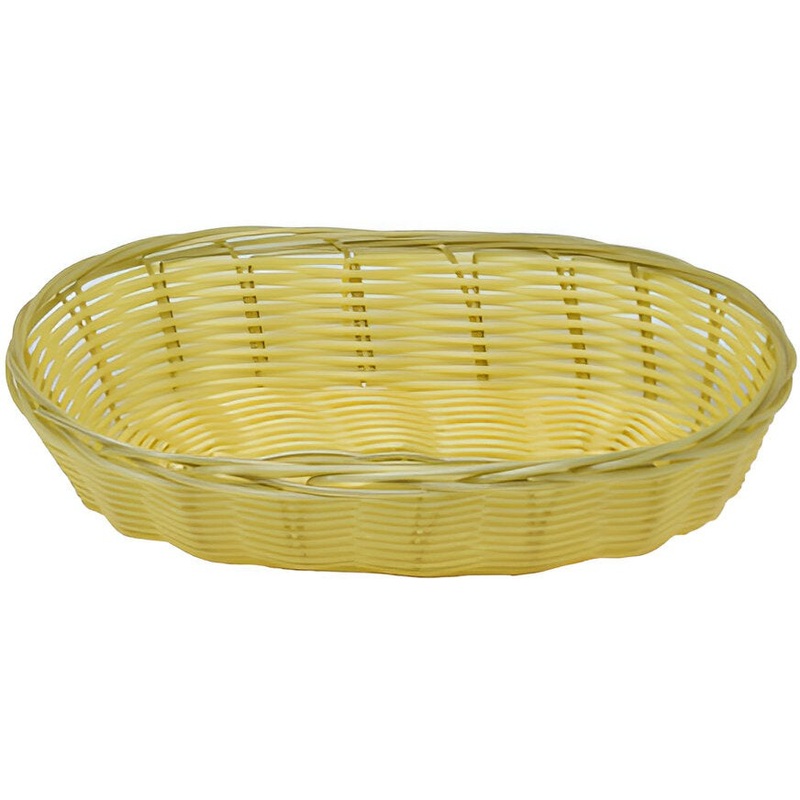 Omcan - 9.5 x 6.25 x 2.75 Oval Natural Woven Basket, Pack of 50 - 47197