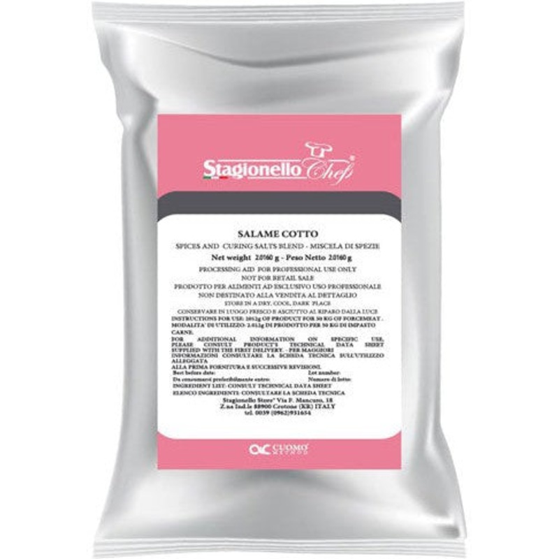 Stagionello - 2 Kg/Bag Curing Salts and Spice Blends for Cooked Salami Mortadella - 47007