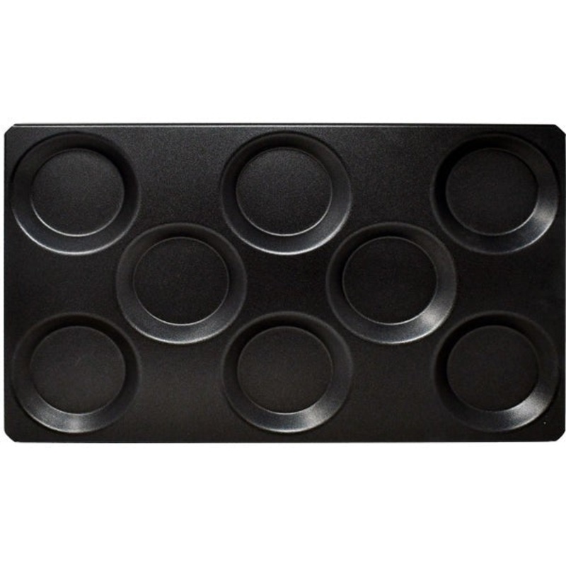 Omcan - 2 x 20" Full Size Non-Stick Stainless Steel Multi-Baker Pan with 8 molds for Combi-Oven, Pack of 6 - 44546