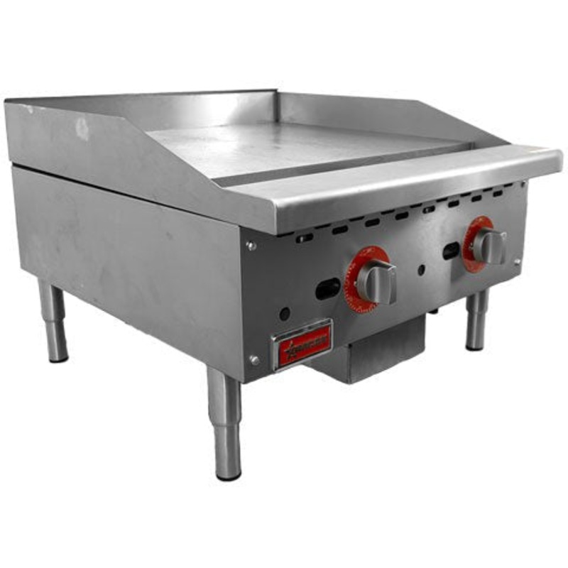Omcan - 24 Countertop Gas Griddle 2 Burners with Thermostatic Control - 47371