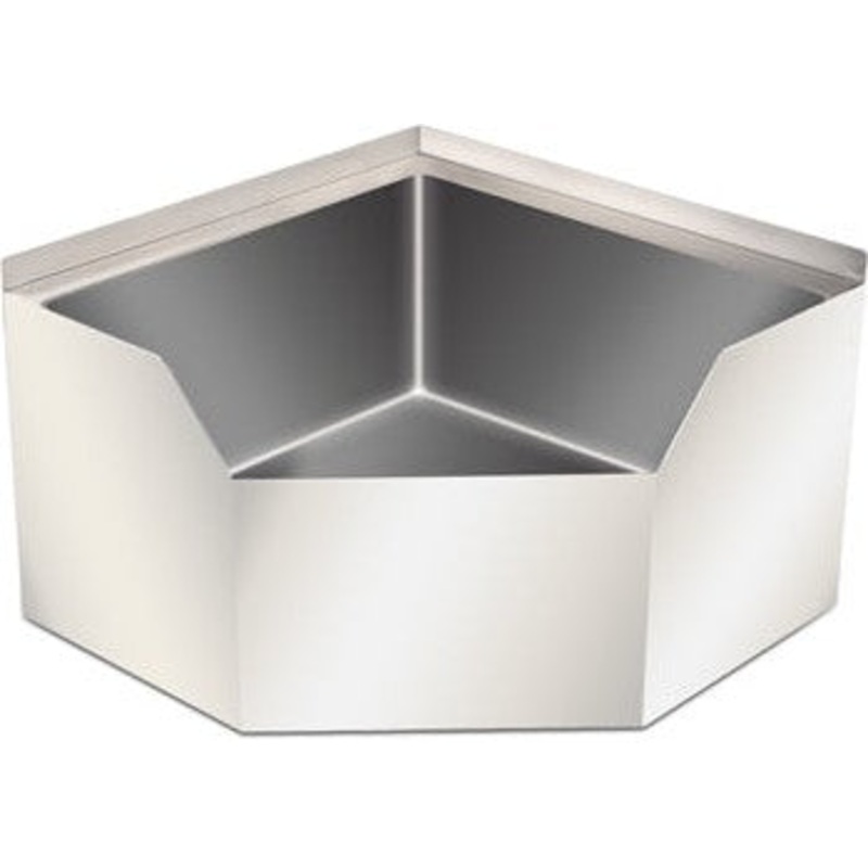 Omcan - 26.5 x 26.5 x16 Stainless Steel Corner Mop Sink with Drain Basket - 47470