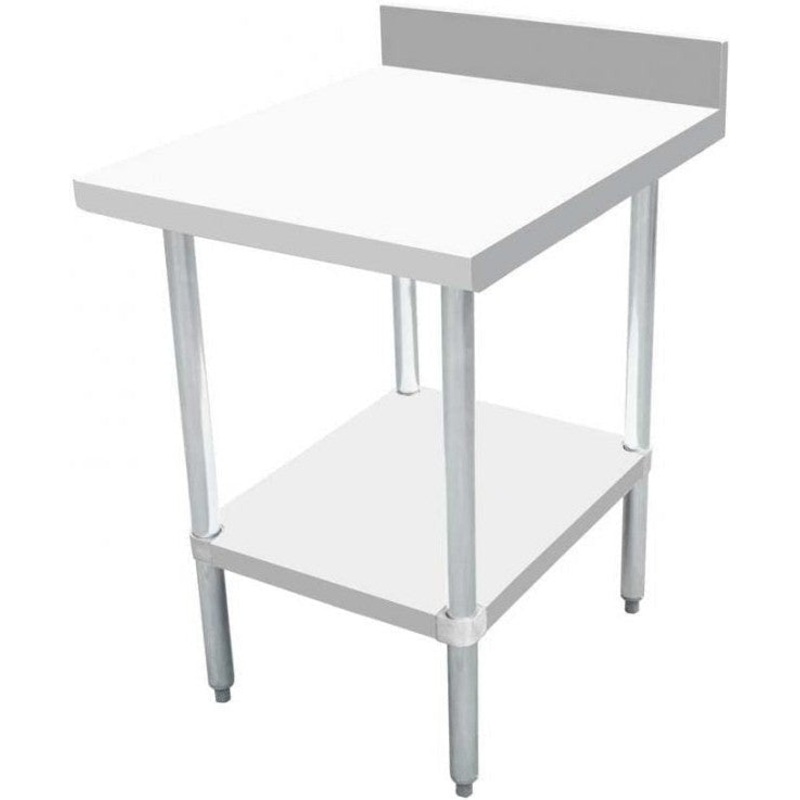 Omcan - 30" x 24" Stainless Steel Equipment Filler Table with 4" Backsplash - 46516