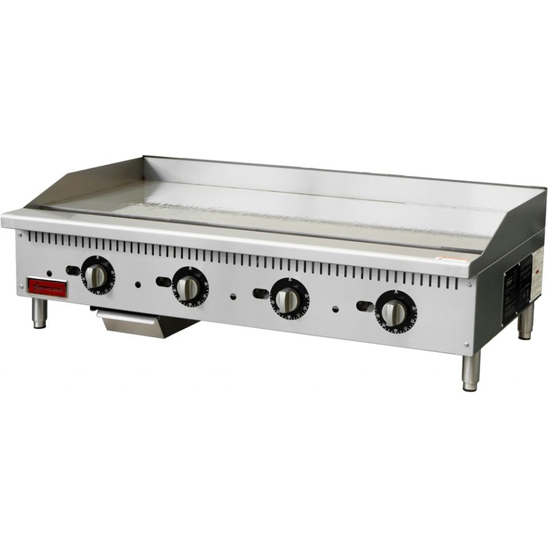 Omcan - 48 Countertop Gas Griddle 4 Burners with Thermostatic Control - 47373