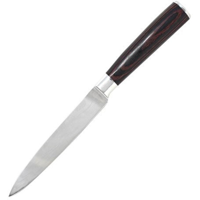 Omcan - 5.5" Utility Damascus Style Forged Knife With Gift Box, Pack of 6 - 47913