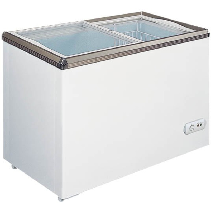 Omcan - 54 Ice Cream Display Chest Freezer with Flat Glass Top - 49294