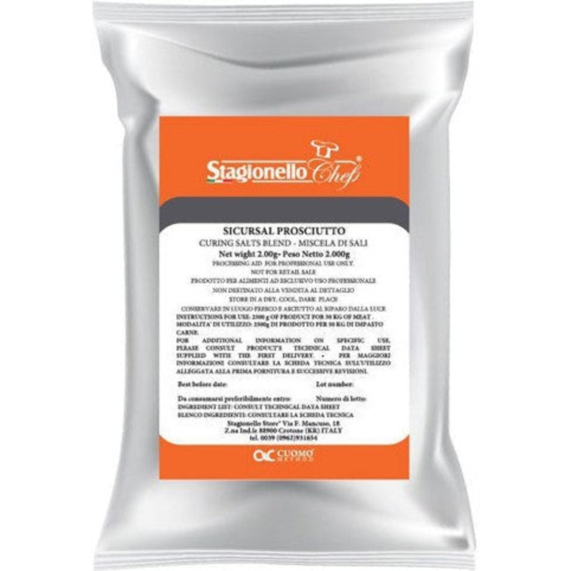 Stagionello - 1.85 Kg/Bag Curing Salts and Spice Blends for Cured Salami Long Fermentation , Pack of 5 - 47009