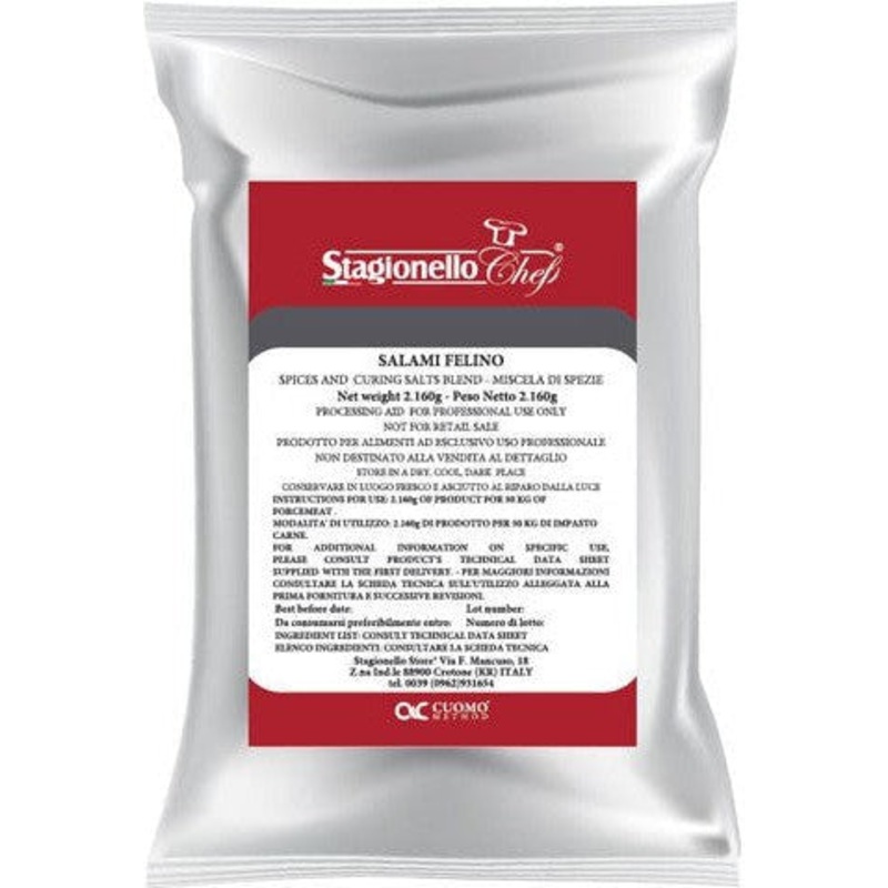 Stagionello - 2.16 Kg/Bag Curing Salts and Spice Blends for Rapid Fermentation Salami Felino Salami - 47002