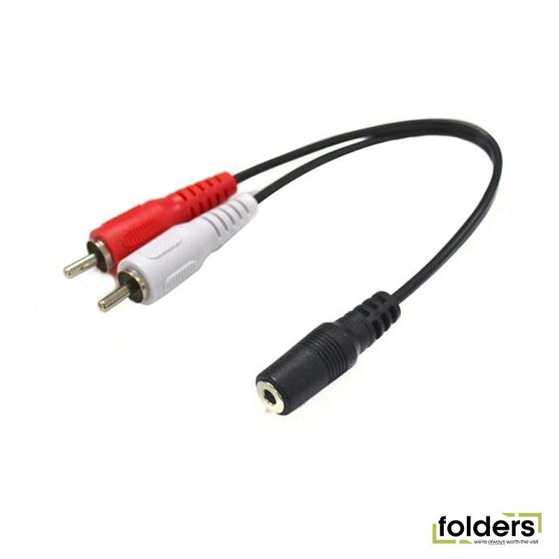 DYNAMIX 200mm Stereo 3.5mm Female to 2 RCA Male Cable
