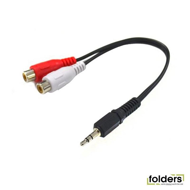 DYNAMIX 200mm Stereo 3.5mm Male to 2 RCA Female Cable