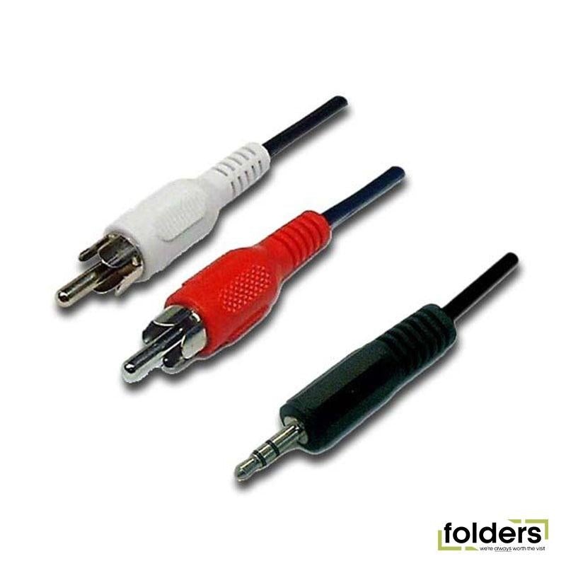 DYNAMIX 2m Stereo 3.5mm Plug to 2 RCA Plug Cable