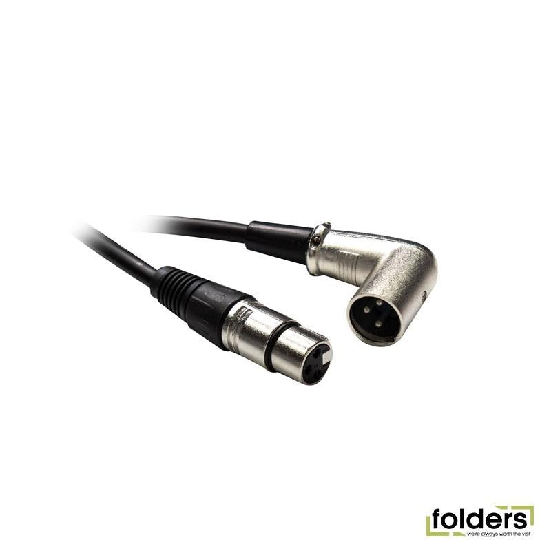 DYNAMIX 2m XLR 3-Pin Angled Male to 3-Pin Female Balanced