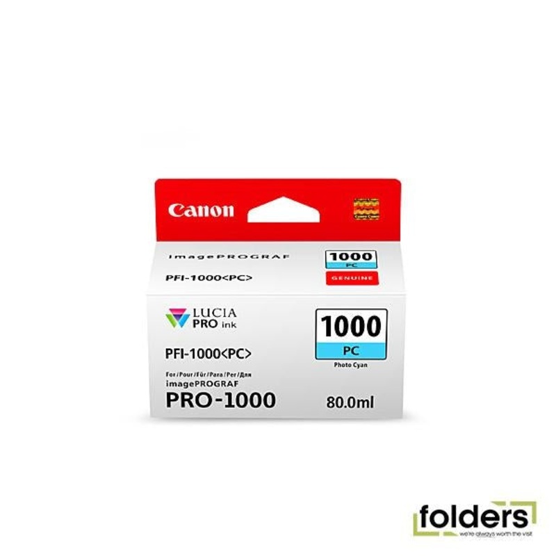 Canon PFI1000 Ph Cyan Ink Cartridge
