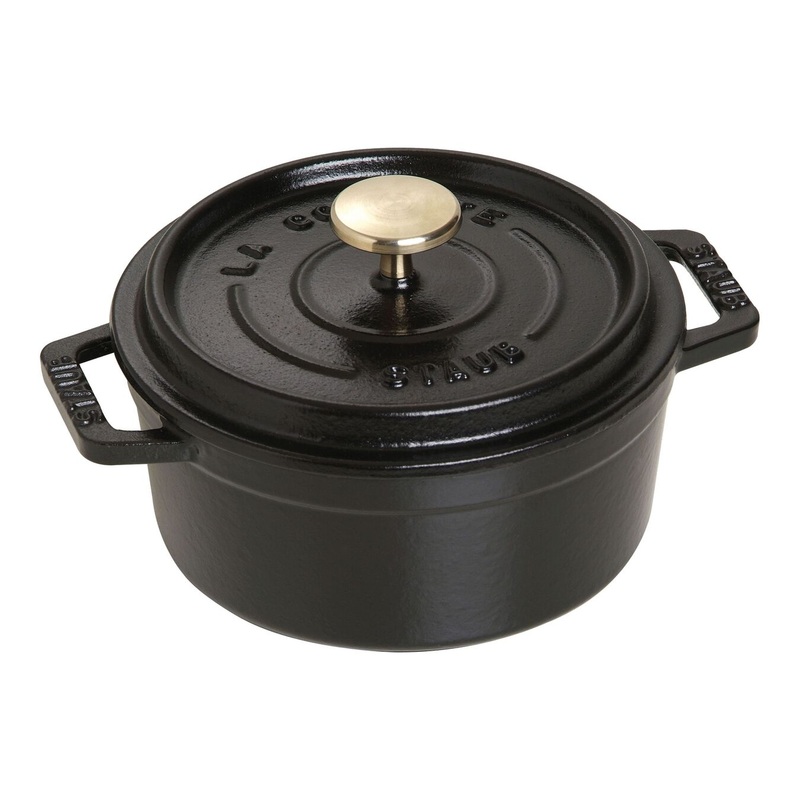 Staub 0.5 Qt. Cast Iron Round Dutch Oven in Black