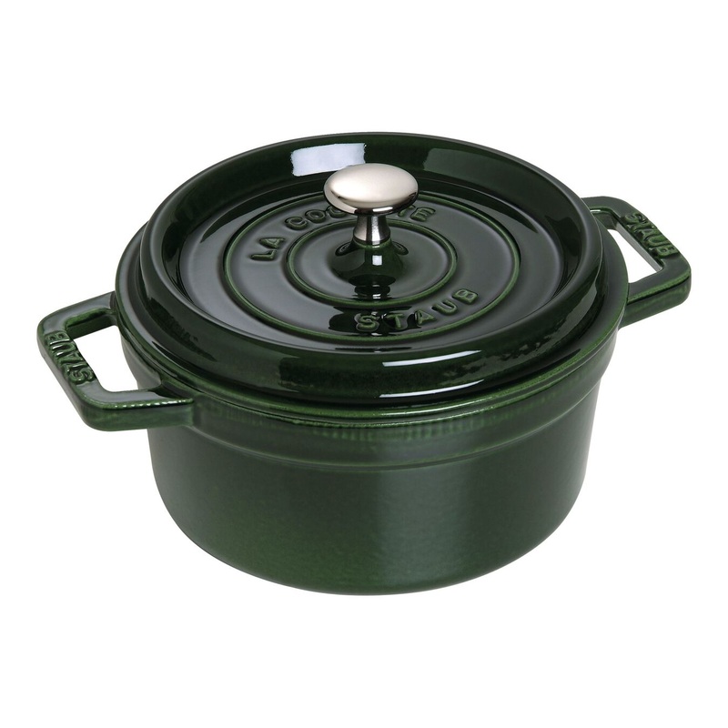 Staub 2.75 Qt. Cast Iron Round Dutch Oven in Basil