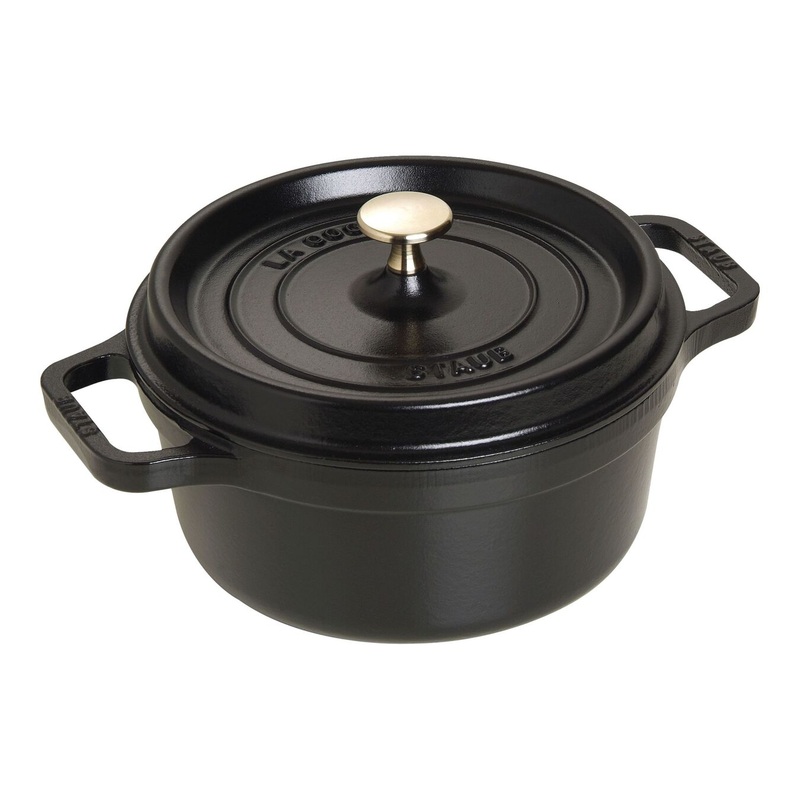 Staub 2.75 Qt. Cast Iron Round Dutch Oven in Black