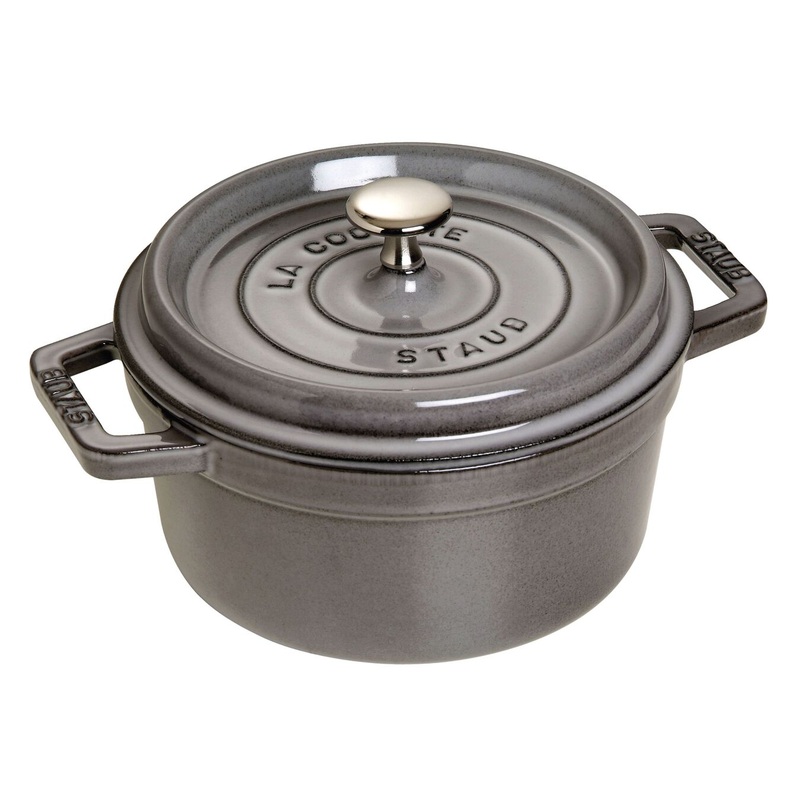 Staub 2.75 Qt. Cast Iron Round Dutch Oven in Graphite Grey