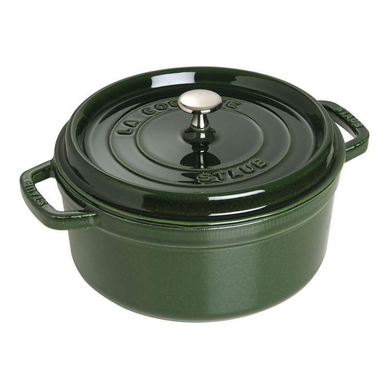Staub 5.5 Qt. Cast Iron Round Dutch Oven in Basil