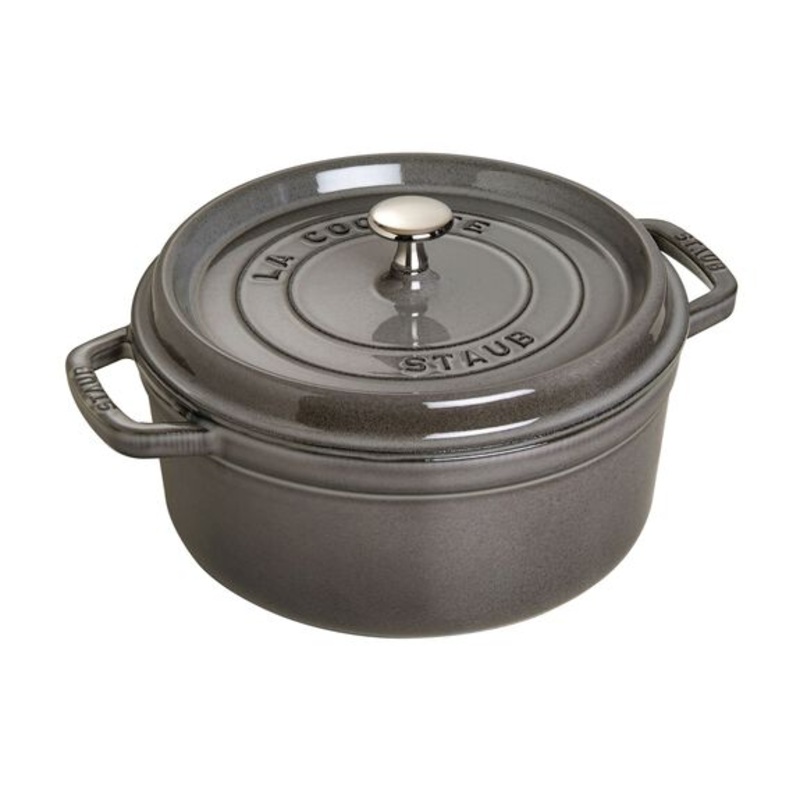 Staub 5.5 Qt. Cast Iron Round Dutch Oven in Graphite Grey