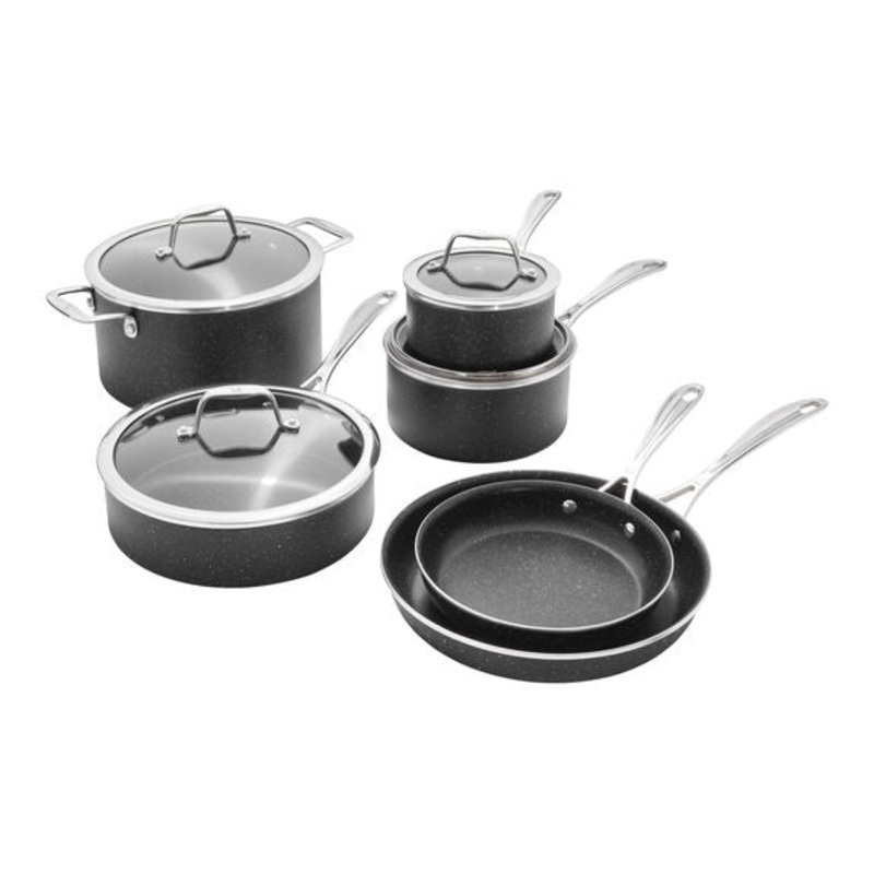 Henckels 10pc Aluminum Nonstick Cookware Set, Capri Notte Series