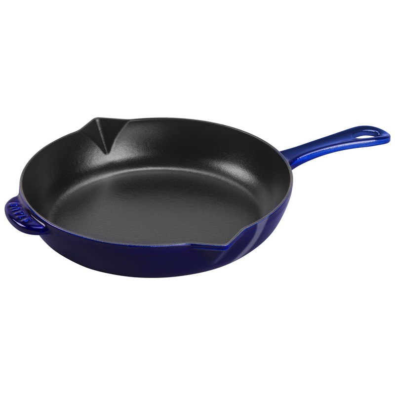 Staub 10" Cast Iron Fry Pan in Dark Blue