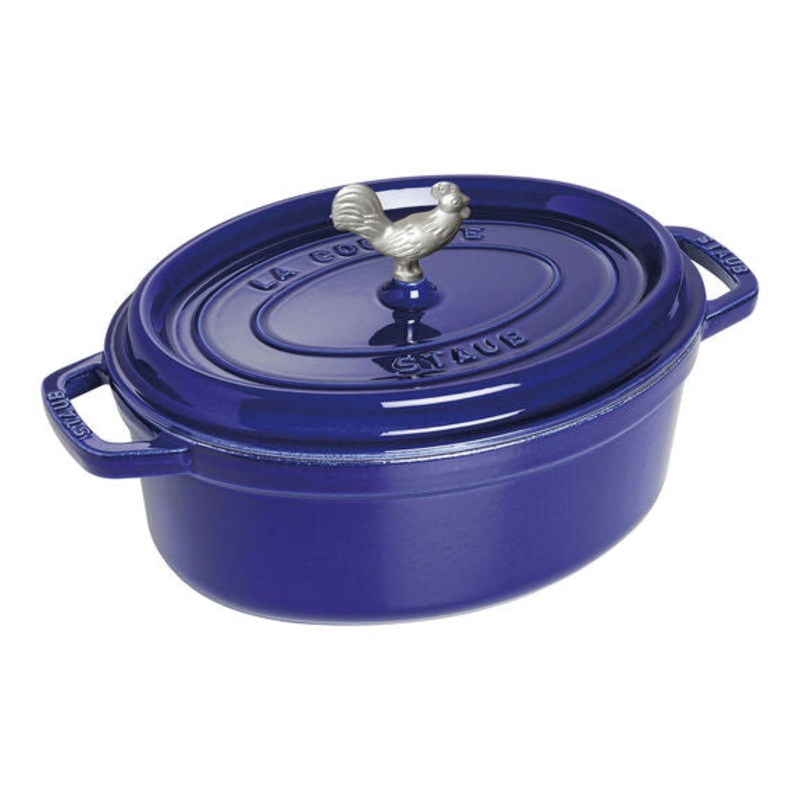 Staub 5.75 Qt. Cast Iron Coq au Vin Dutch Oven in Dark Blue